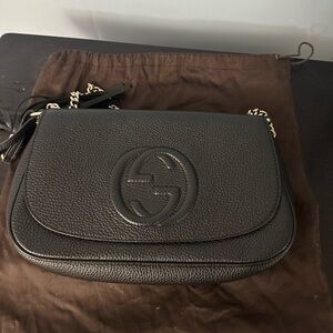 Gucci Soho Black Leather Chain Bag
